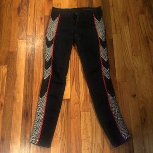Rag & Bone skinny jean with red detailing